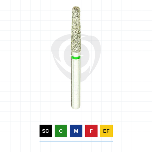 847KR/016 modified shoulder diamond — 1.6 mm head, FG shank, grits SC C M F EF