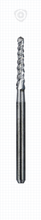 Load image into Gallery viewer, Lindemann bone cutter carbide bur, 1.6mm head, on the DentPS engineering grid
